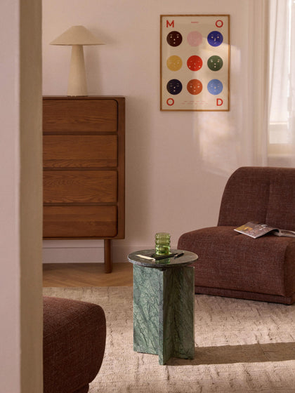 Westwing Mesa Auxiliar Redonda De Mármol Marisa