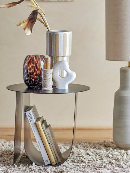 Westwing Mesa Auxiliar Redonda De Metal Cher