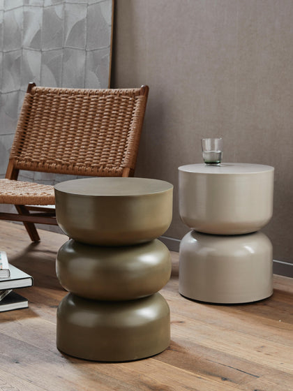 Westwing Mesa Auxiliar Redonda De Metal Matka