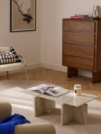 Westwing Mesa De Centro De Travertino Marisa