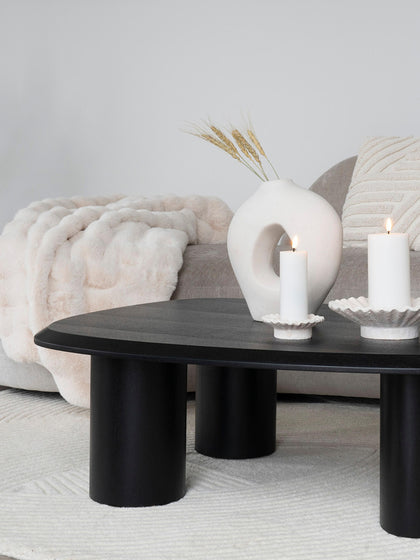 Westwing Mesa De Centro Ovalada De Madera Tirano