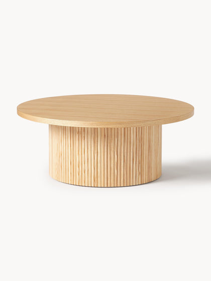 Westwing Mesa de centro redonda de madera Nele