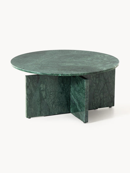 Westwing Mesa de centro redonda de mármol Marisa