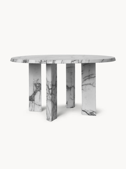 Westwing Mesa de centro redonda de mármol Taula