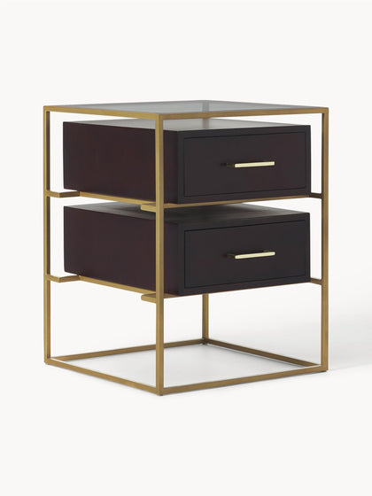 Westwing Mesita de noche de madera de mango Lyle