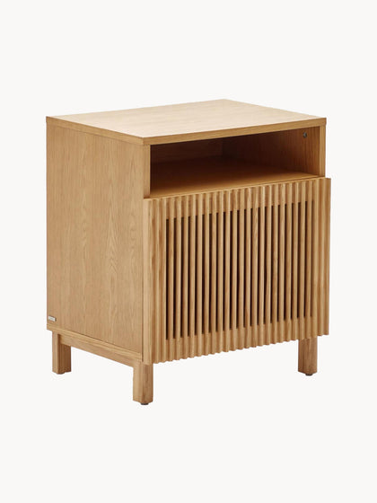 Westwing Mesita de noche de madera de roble Beyla