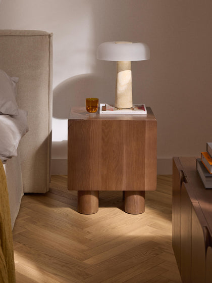 Westwing Mesita De Noche De Madera De Roble Cadi