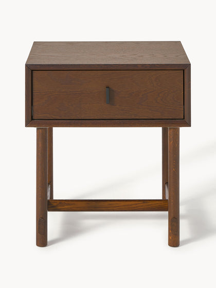 Westwing Mesita De Noche De Roble Con Cajón Diana