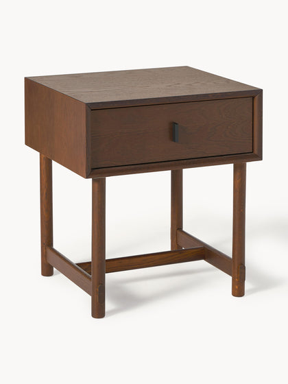 Westwing Mesita de noche de roble con cajón Diana