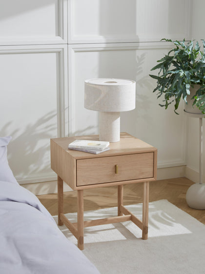 Westwing Mesita De Noche De Roble Diana