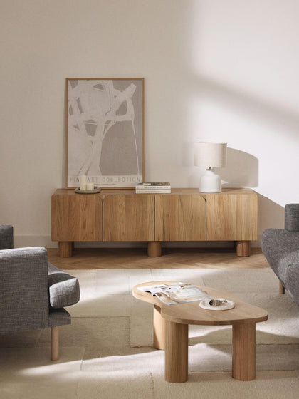 Westwing Mueble TV De Madera De Roble Cadi