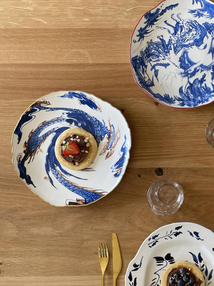 Westwing Plato Llano De Porcelana Classic On Acid