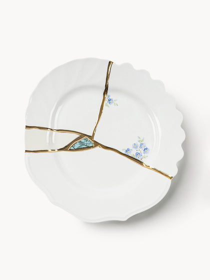 Westwing Plato postre de porcelana Kintsugi