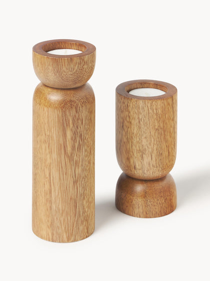 Westwing Portavelas De Madera De Mango Matti 2 uds