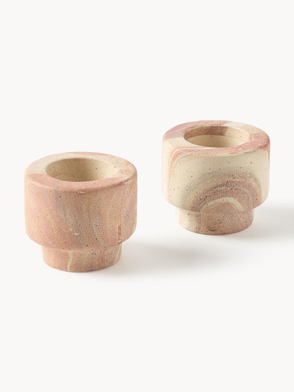 Westwing Portavelas en look mármol Kiko 2 uds