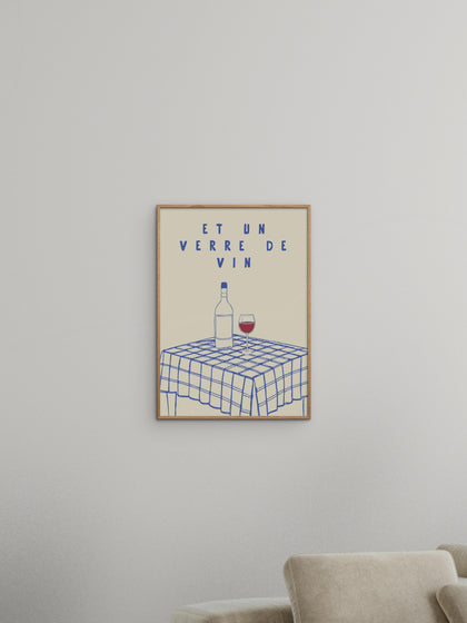 Westwing Póster Et Un Verre De Vin