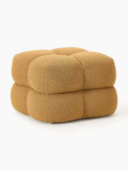 Westwing Puf en tejido bouclé Ellie