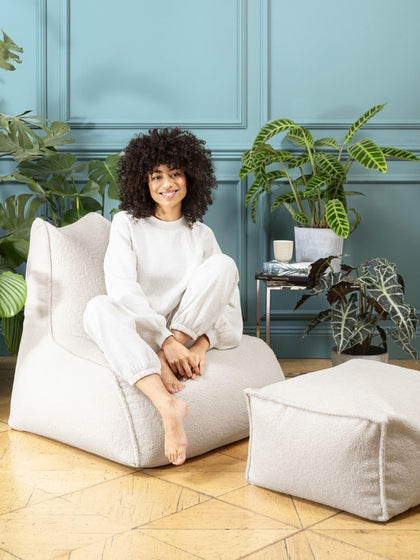 Westwing Puf En Tejido Bouclé Woolly