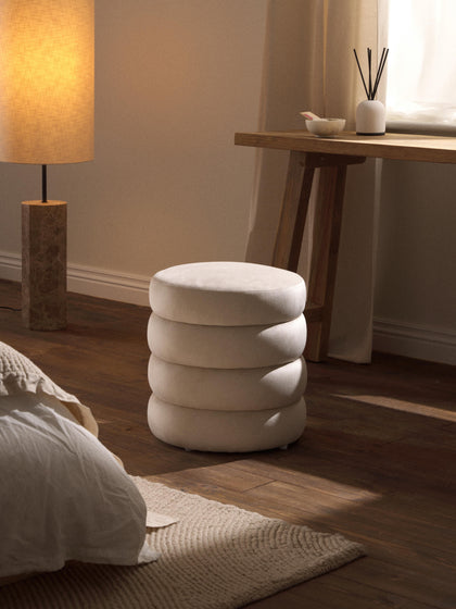 Westwing Puf Reposapiés De Terciopelo Alto