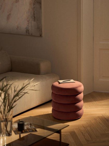 Westwing Puf Reposapiés De Terciopelo Alto