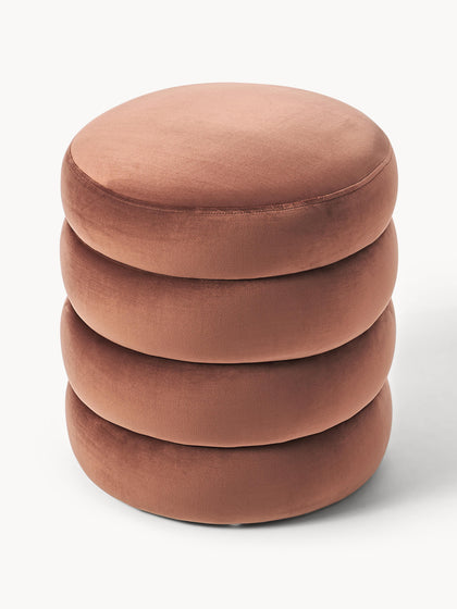 Westwing Puf Reposapiés De Terciopelo Alto