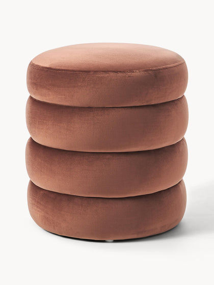 Westwing Puf reposapiés de terciopelo Alto