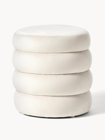 Westwing Puf reposapiés de terciopelo Alto