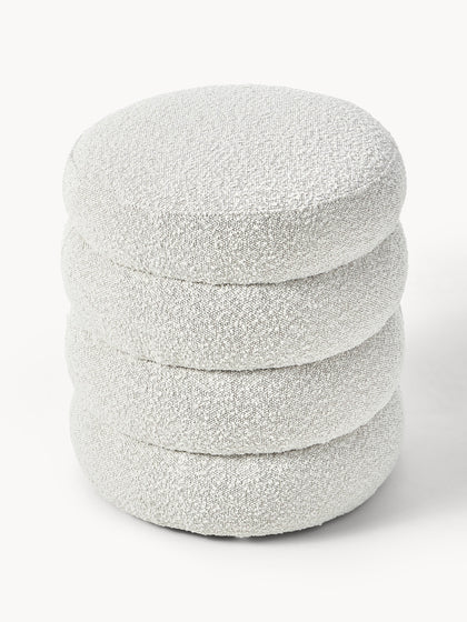 Westwing Puf Reposapiés En Tejido Bouclé Alto