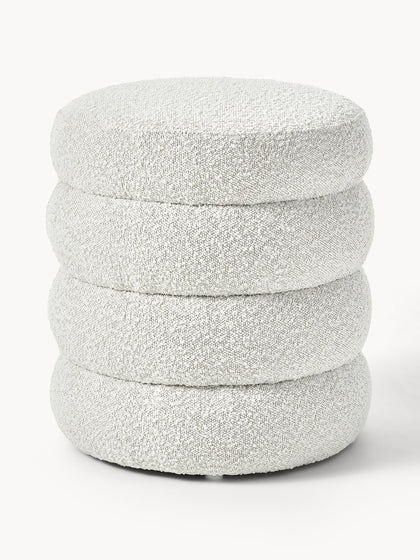 Westwing Puf reposapiés en tejido bouclé Alto