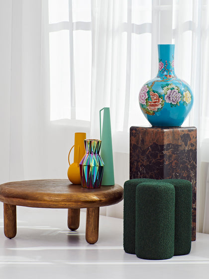 Westwing Puf Reposapiés En Tejido Bouclé Clover