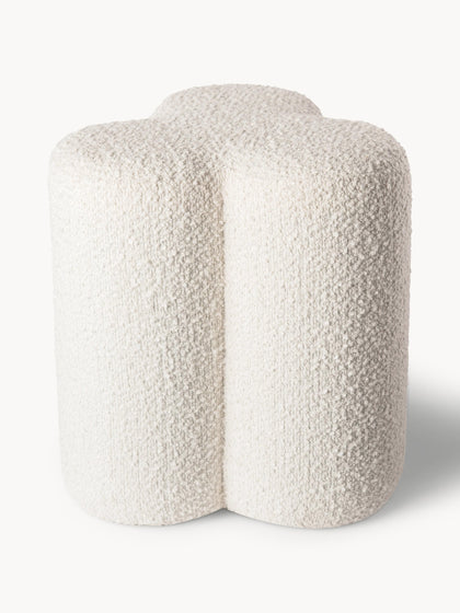 Westwing Puf reposapiés en tejido bouclé Clover