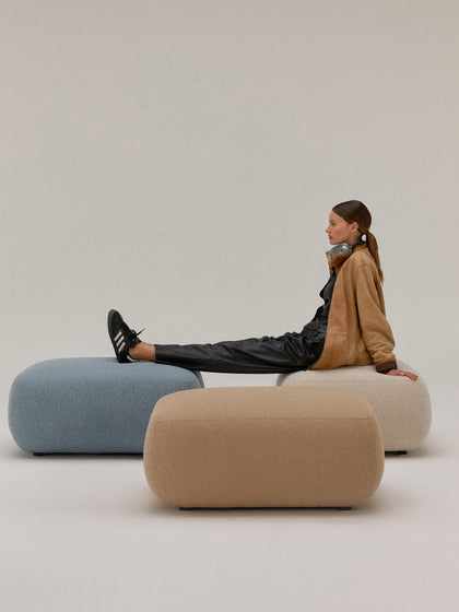 Westwing Puf Reposapiés En Tejido Bouclé Sofia