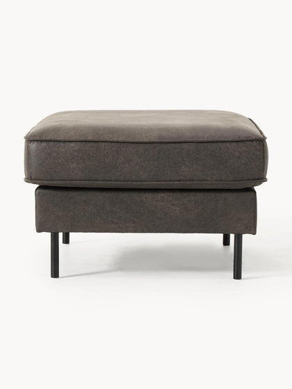 Westwing Reposapiés Puf De Cuero Reciclado Hunter