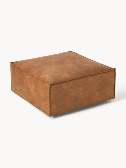 Westwing Reposapiés Puf De Cuero Reciclado Lennon