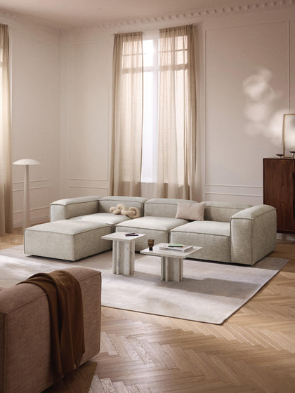 Westwing Reposapiés Puf De Mezcla De Lino Lennon