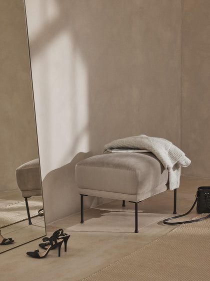 Westwing Reposapiés Puf De Terciopelo Fluente