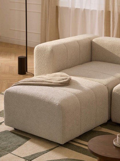 Westwing Reposapiés Puf En Tejido Bouclé Lena