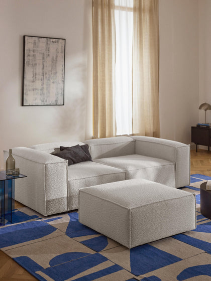 Westwing Reposapiés Puf En Tejido Bouclé Lennon