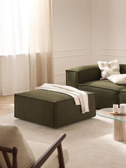 Westwing Reposapiés Puf En Tejido Bouclé Lennon