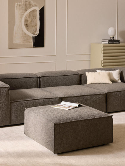 Westwing Reposapiés Puf En Tejido Bouclé Lennon