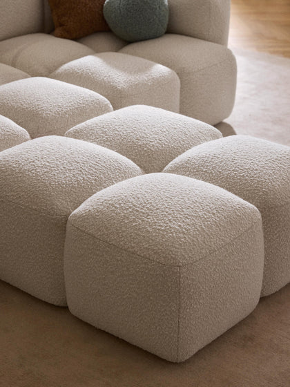 Westwing Reposapiés Puf En Tejido Bouclé Tayla