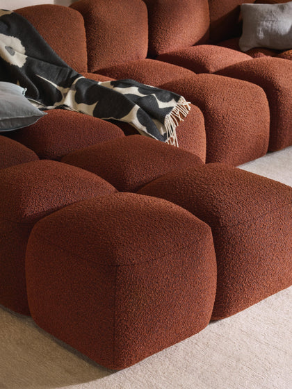 Westwing Reposapiés Puf En Tejido Bouclé Tayla