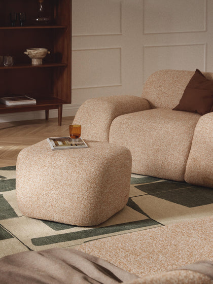 Westwing Reposapiés Puf En Tejido Bouclé Wolke