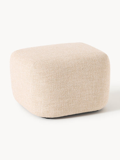Westwing Reposapiés Puf En Tejido Bouclé Wolke
