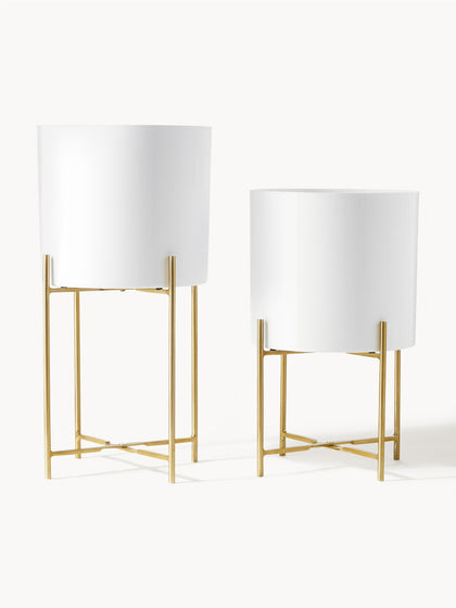 Westwing Set de maceteros de metal Mina 2 uds