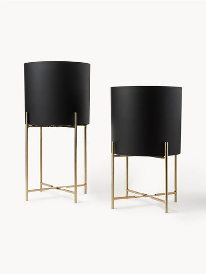 Westwing Set de maceteros de metal Mina 2 uds