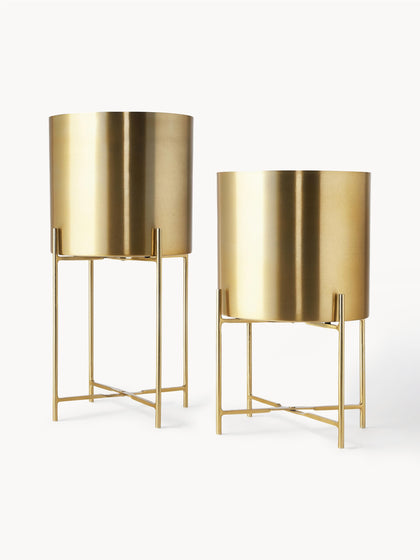 Westwing Set de maceteros de metal Mina 2 uds