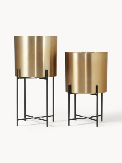 Westwing Set de maceteros de metal Mina 2 uds