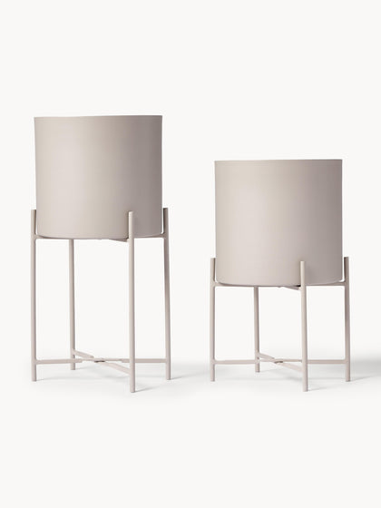 Westwing Set de maceteros de metal Mina 2 uds