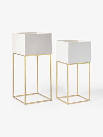 Westwing Set de maceteros de metal Palesa 2 uds